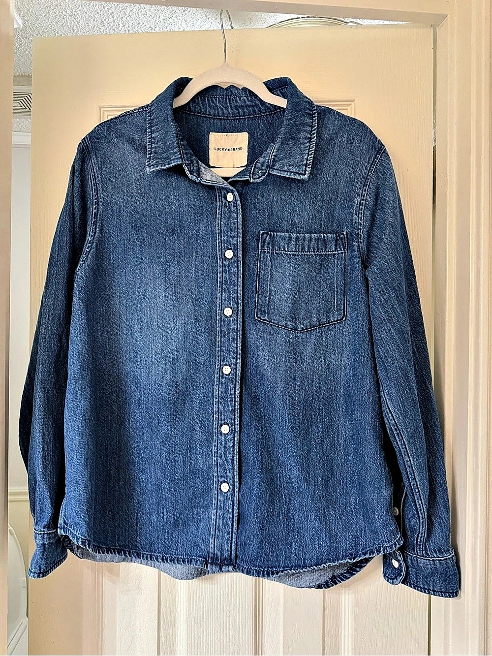 Lucky Brand Denim Utility Shirt Blue Large
